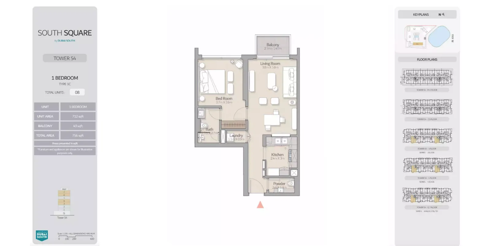 Floor plan for Type 1C