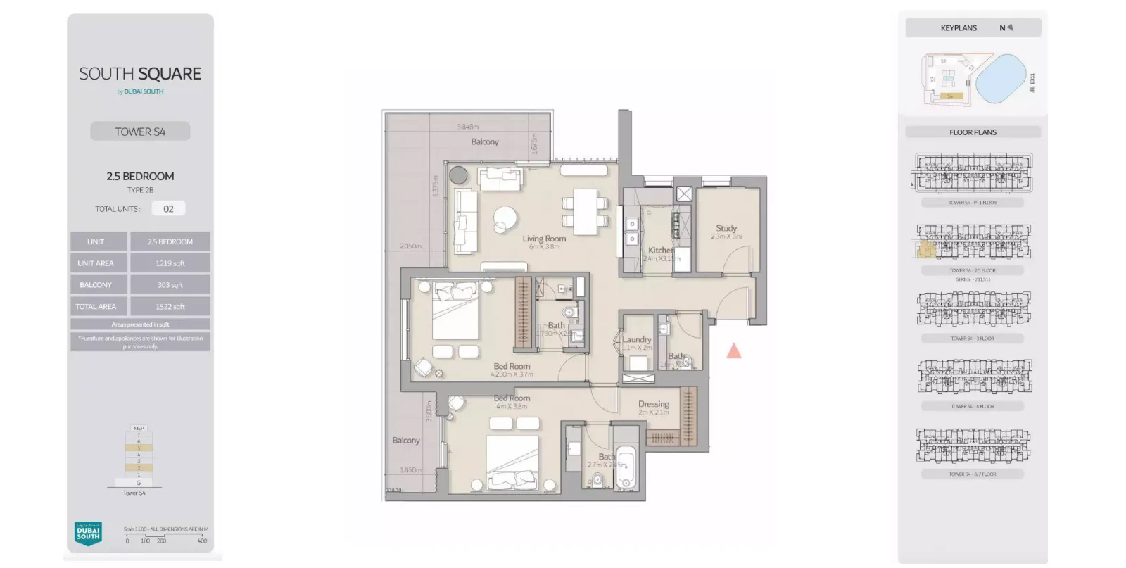 Floor plan for Type 2B