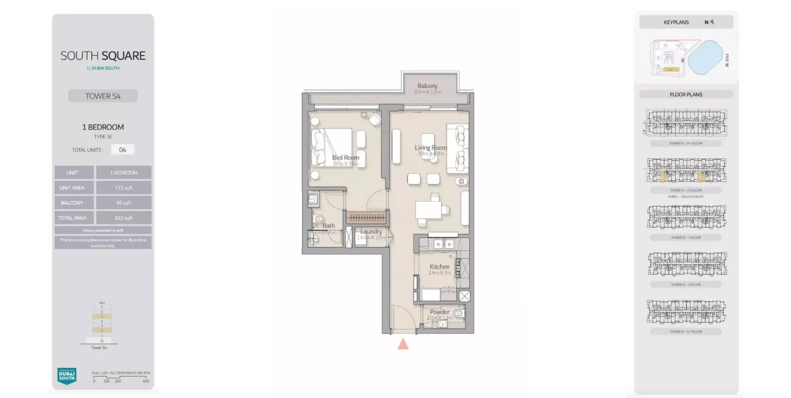 Floor plan for Type 1E