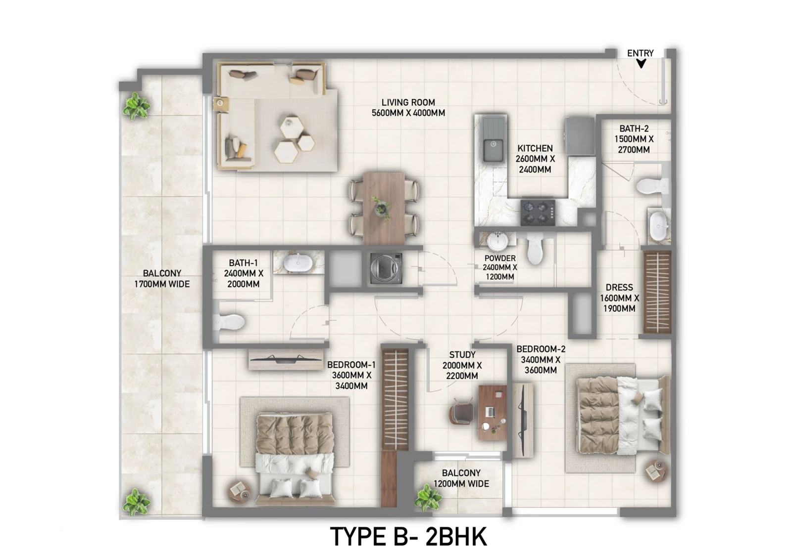 Floor plan for Type B