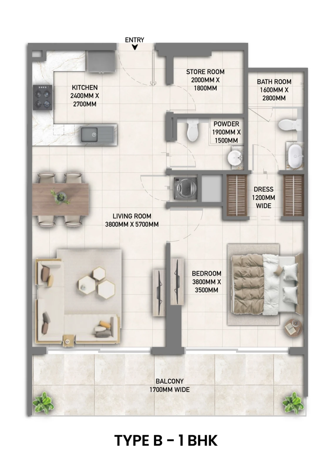 Floor plan for Type B