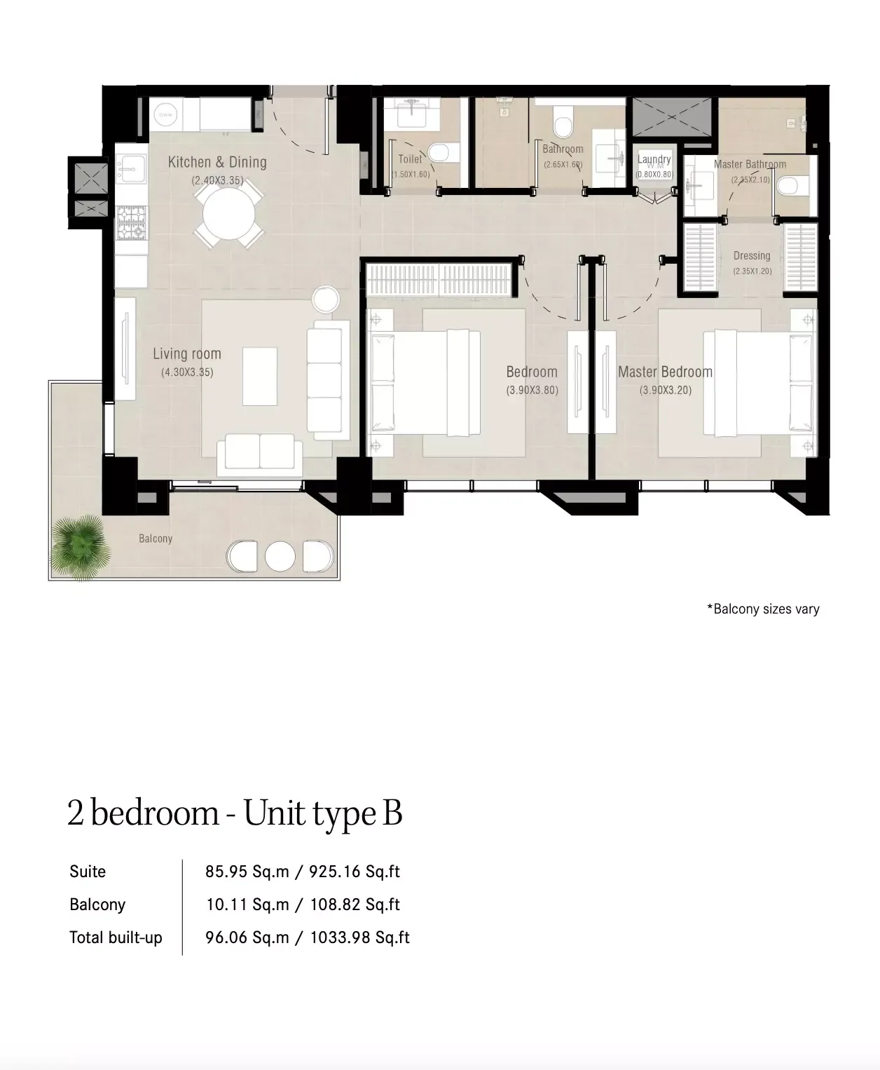 Floor plan for Type B