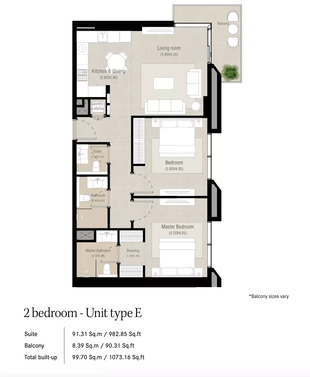 Floor plan for Type E