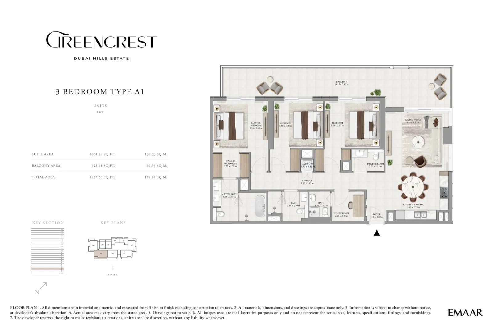 Floor plan for Type A1
