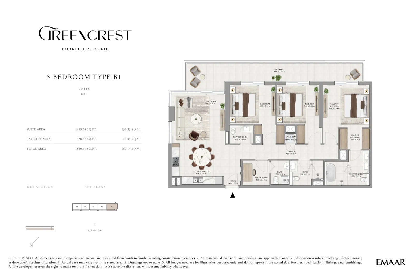 Floor plan for Type B1