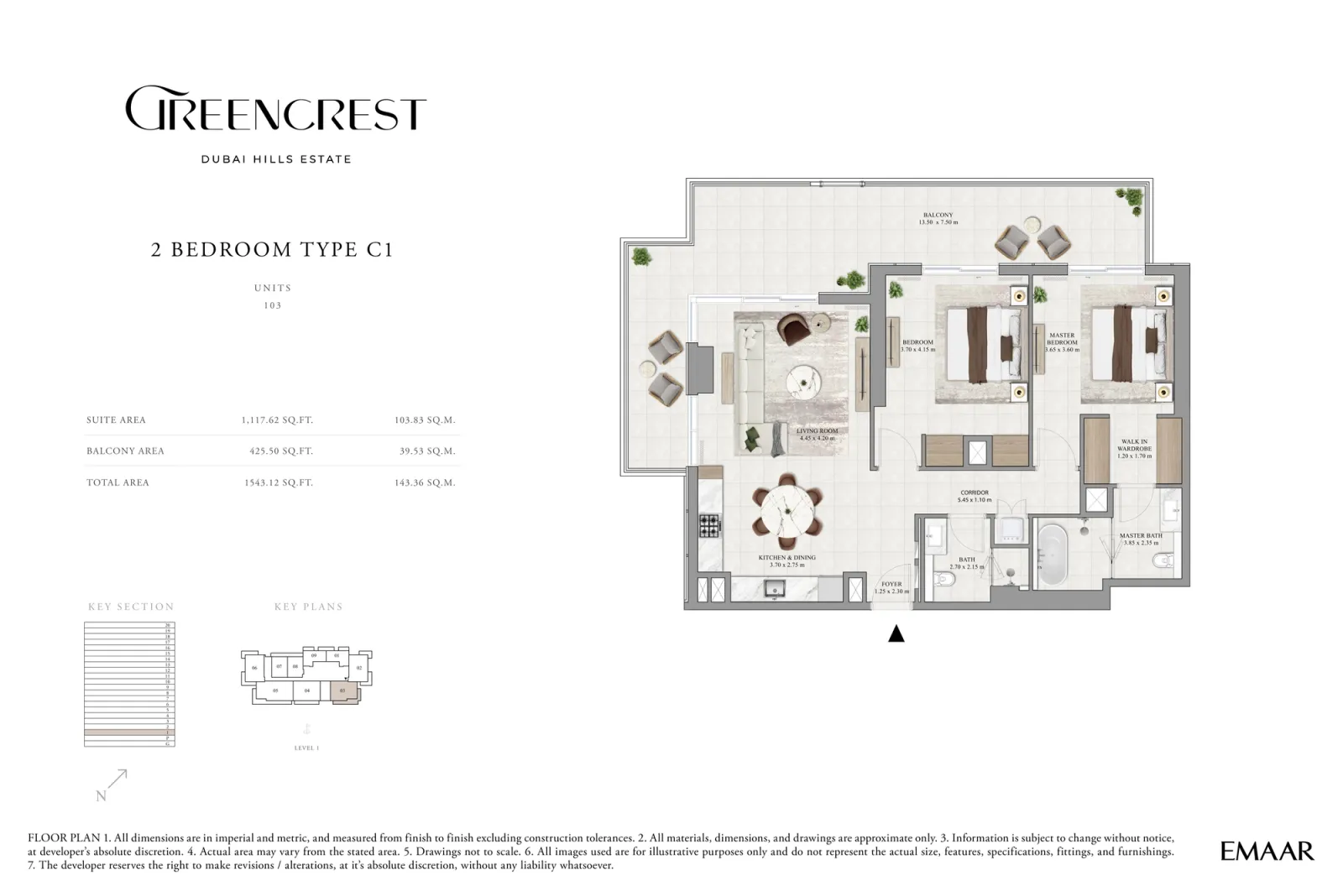 Floor plan for Type C1