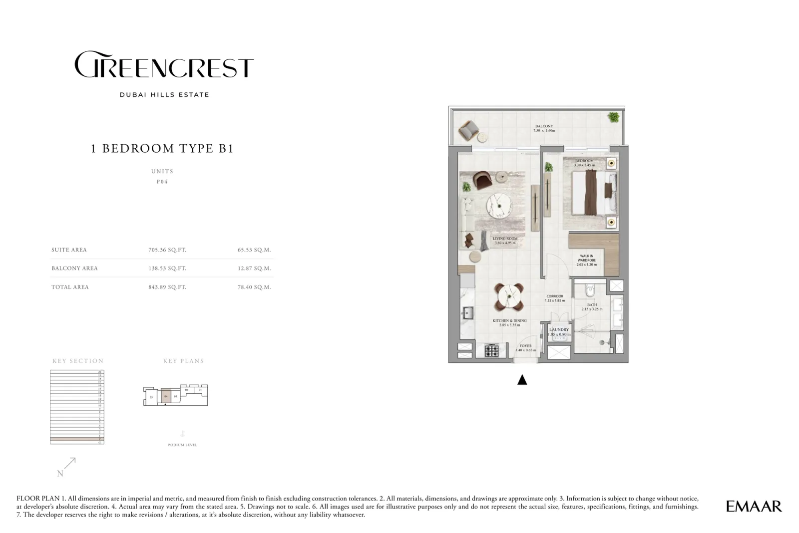 Floor plan for Type B1