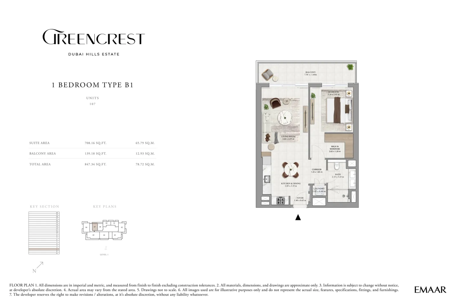 Floor plan for Type B1A