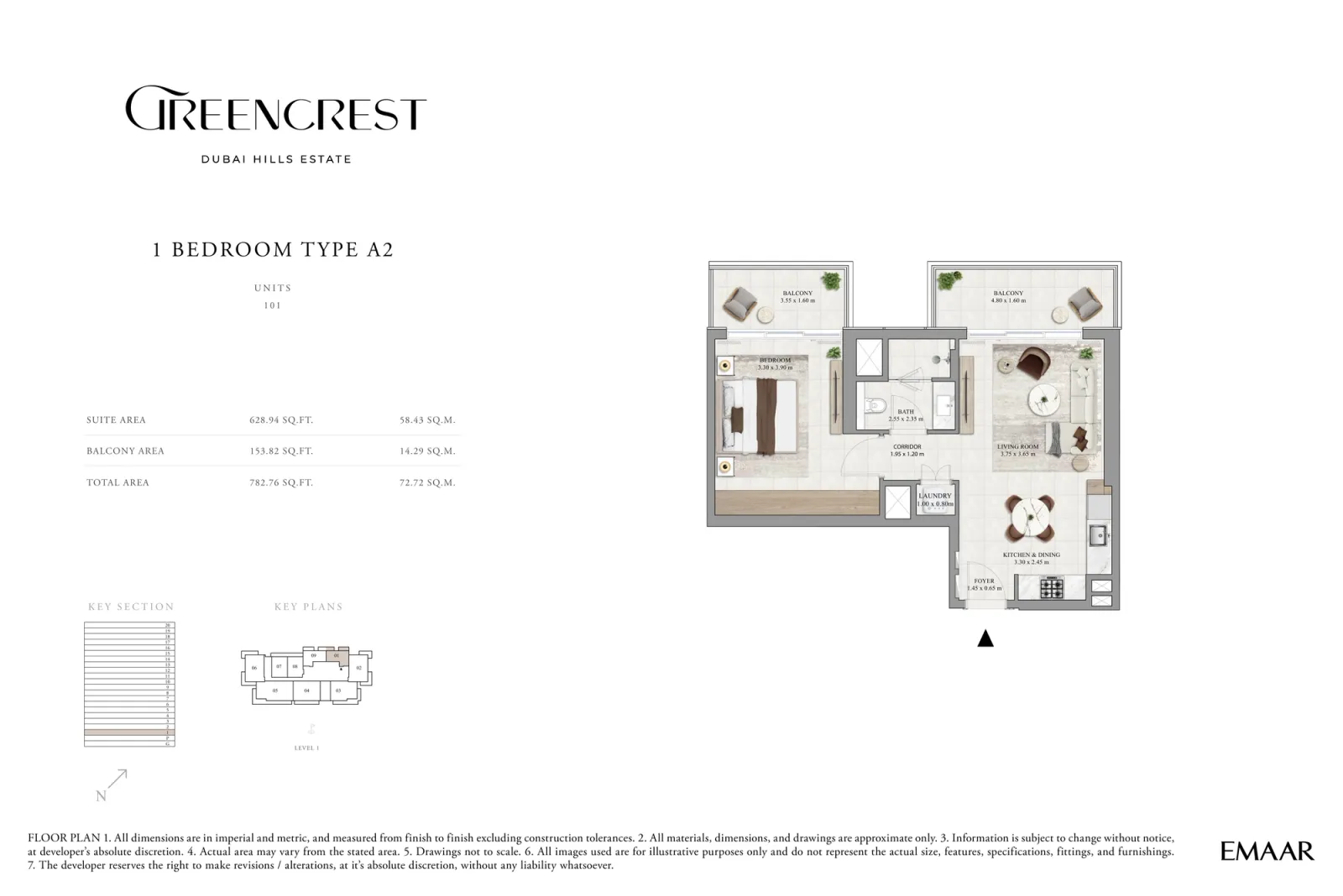 Floor plan for Type A2A