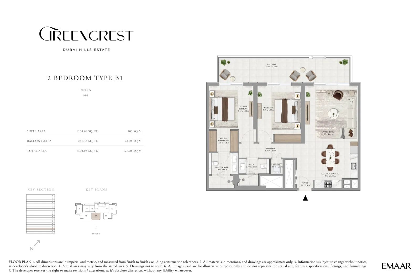 Floor plan for Type B1