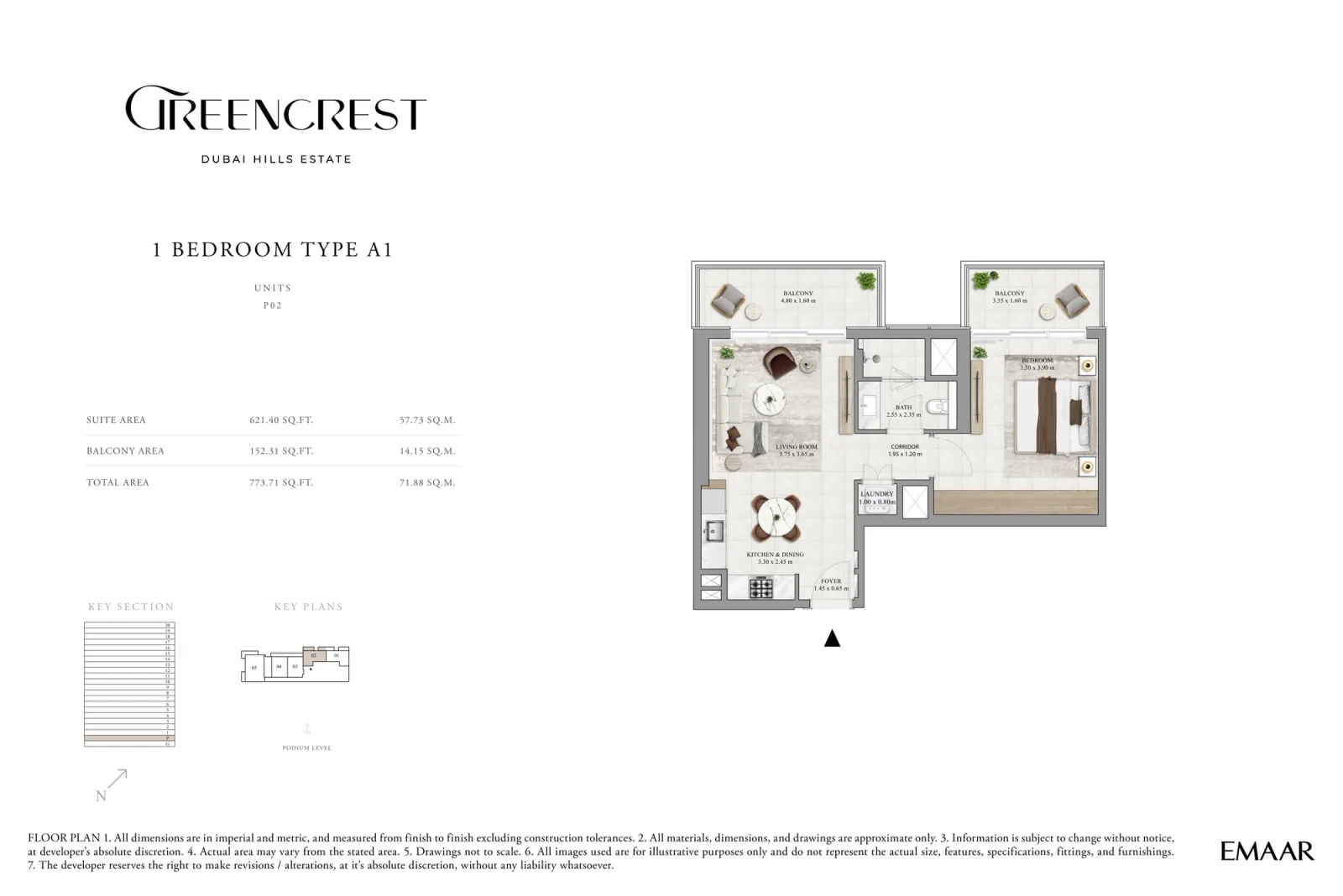Floor plan for Type A1