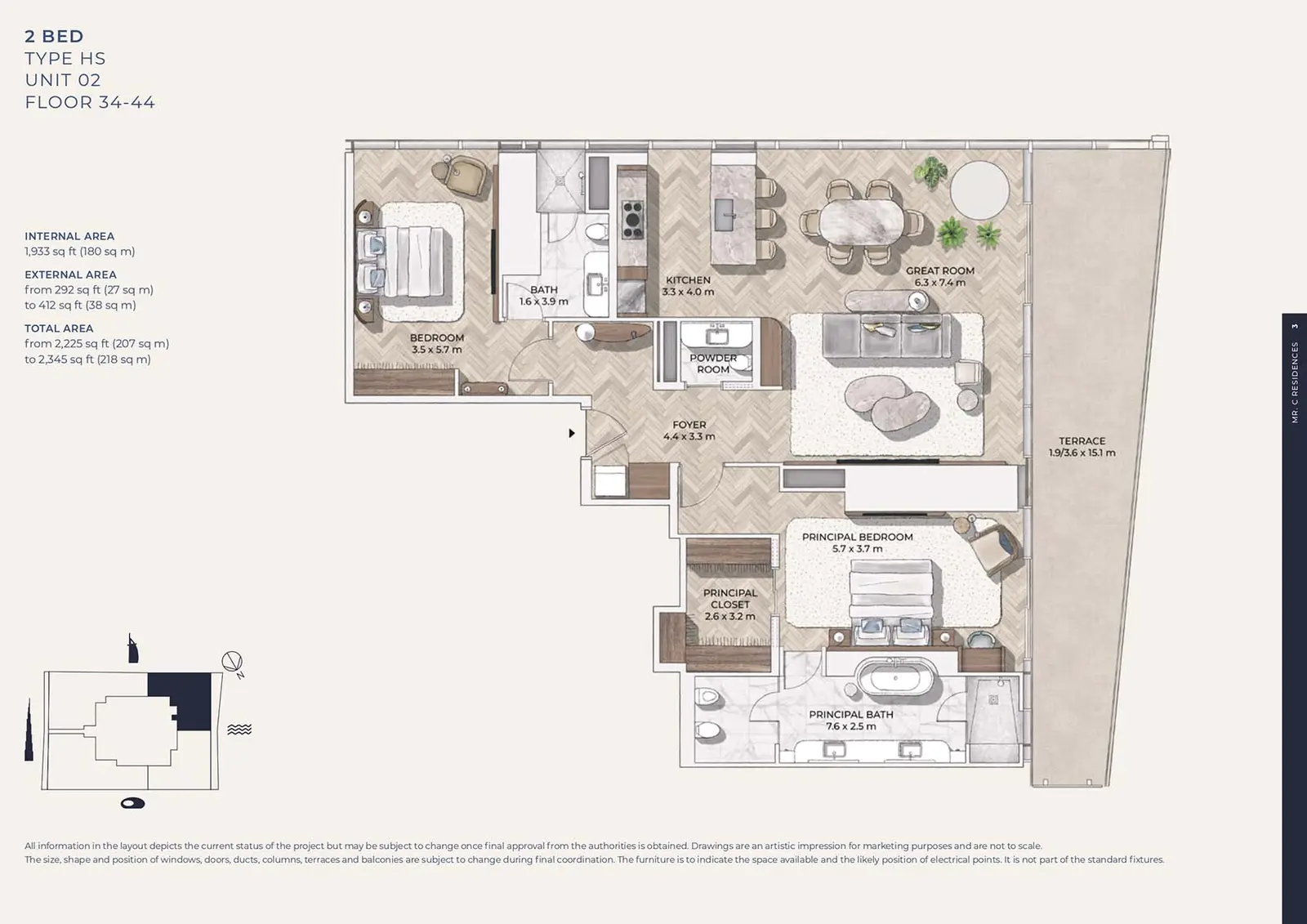 Floor plan for Type HS-02