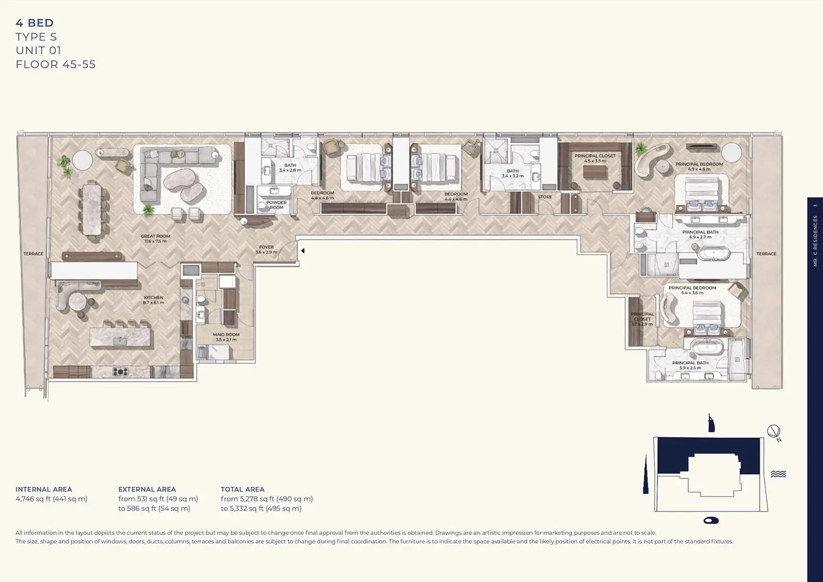 Floor plan for Type S-01