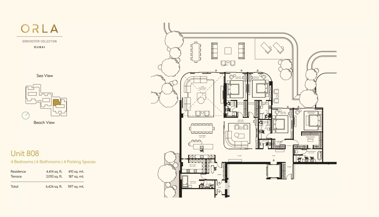 Floor plan for Unit 808