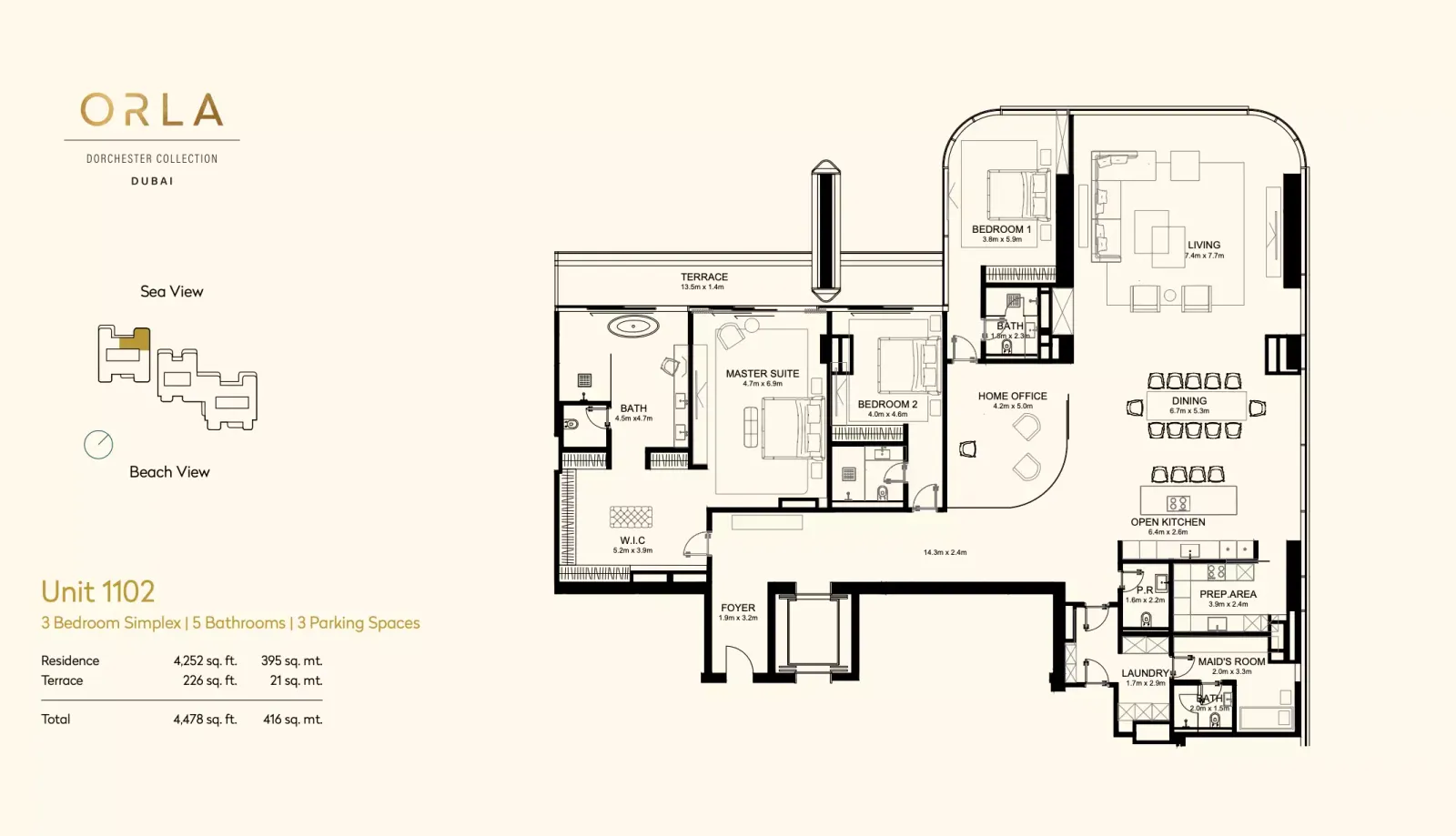 Floor plan for Unit 1102