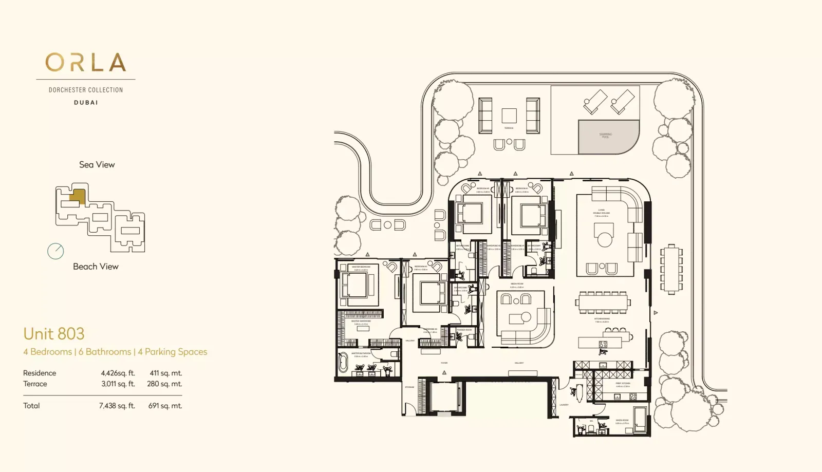 Floor plan for Unit 803