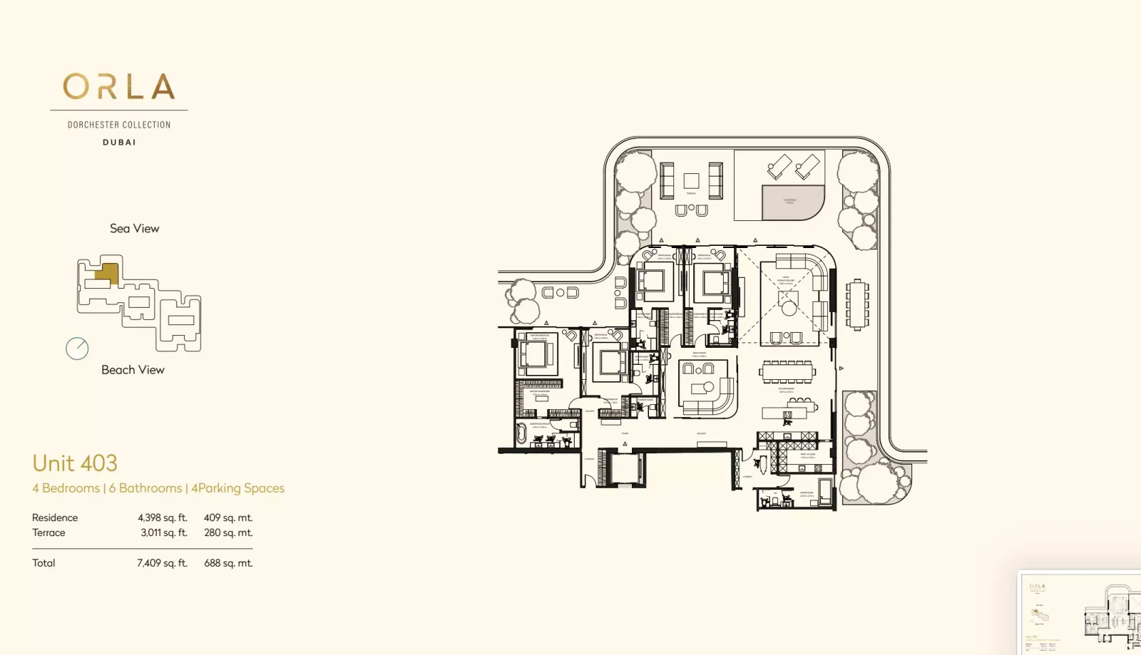 Floor plan for Unit 403