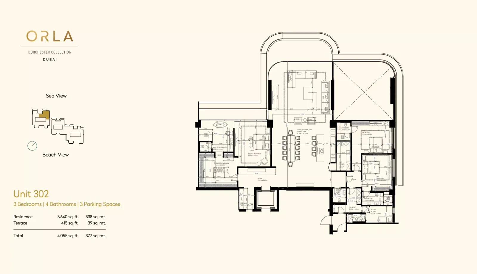 Floor plan for Unit 302