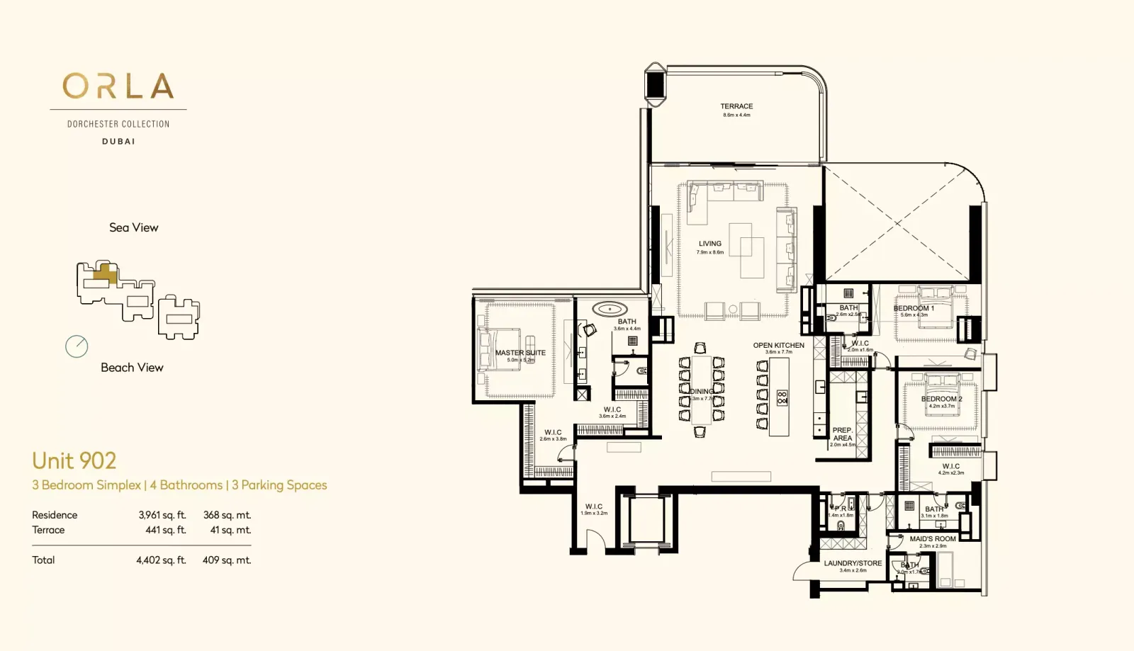 Floor plan for Unit 902