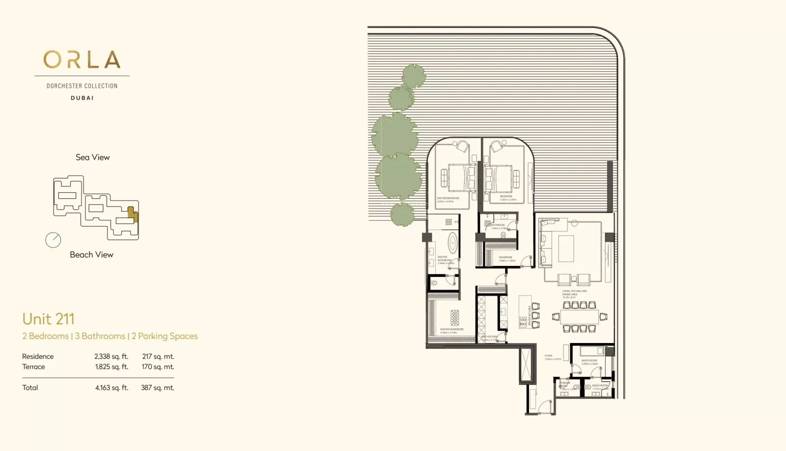 Floor plan for Unit 211