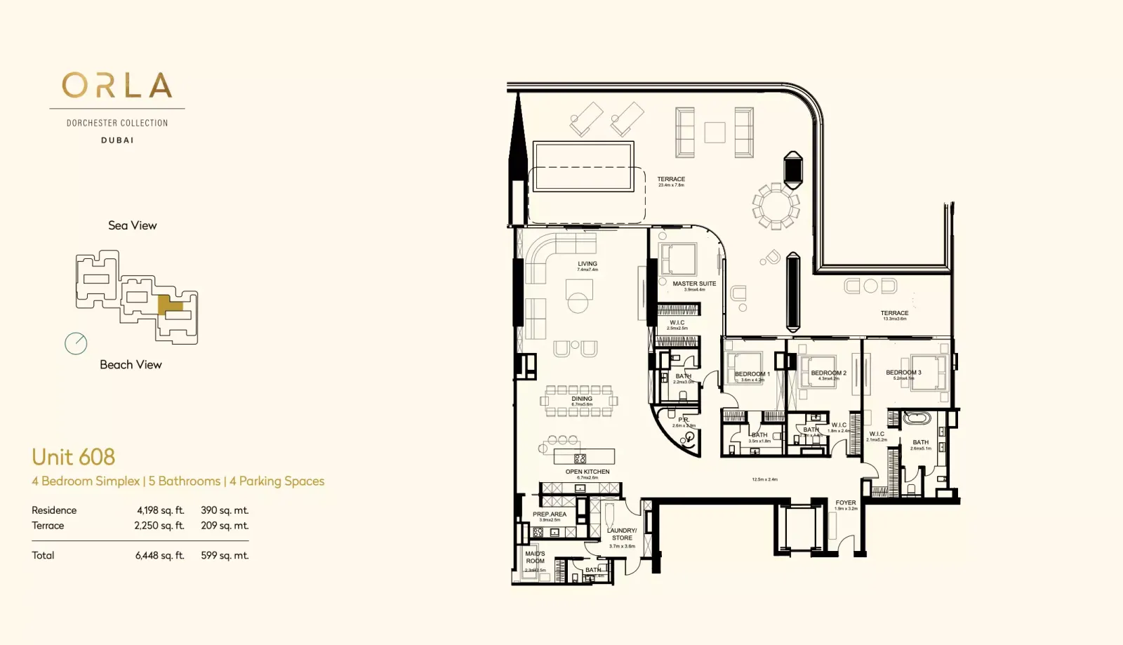 Floor plan for Unit 608