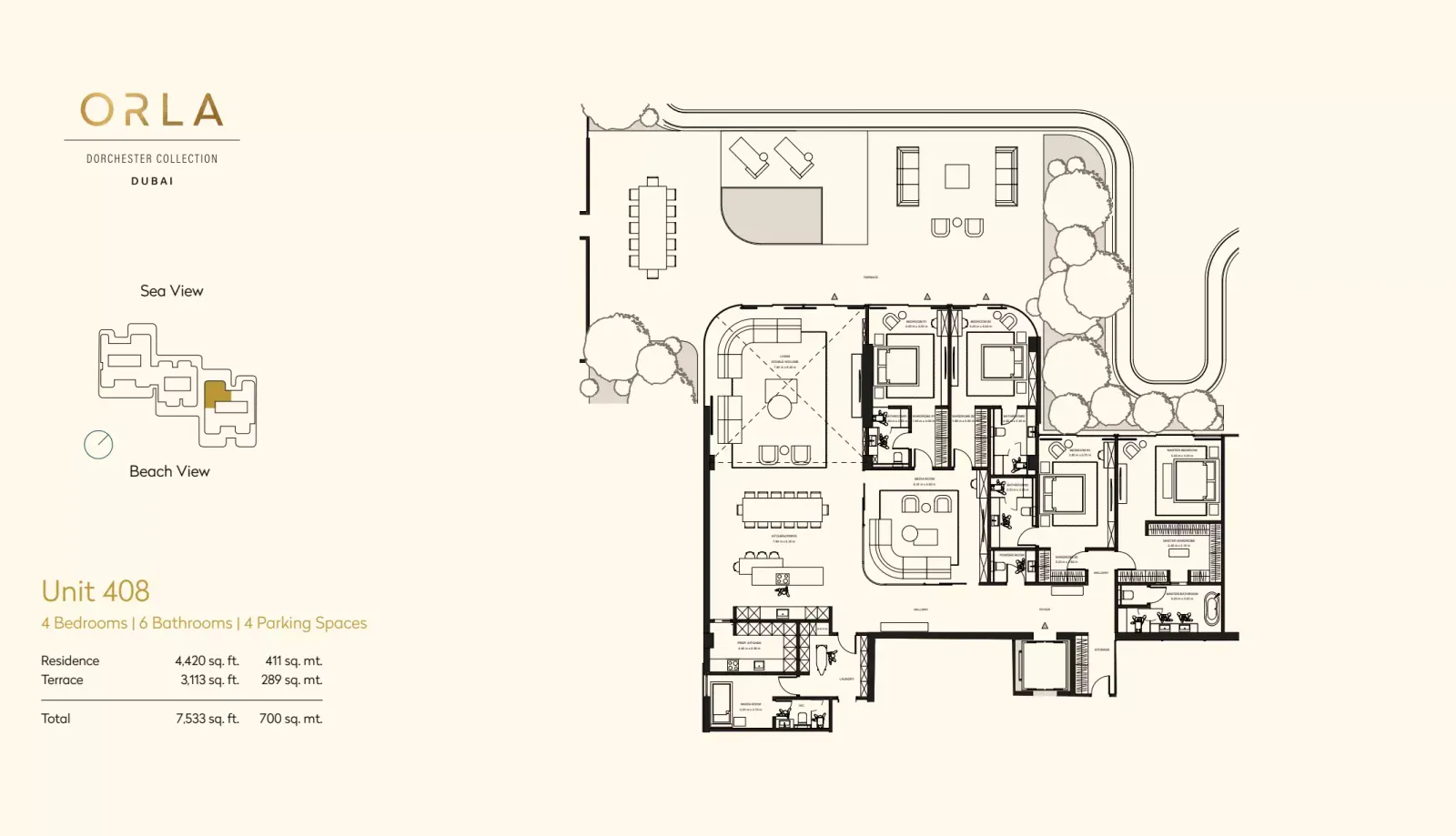 Floor plan for Unit 408