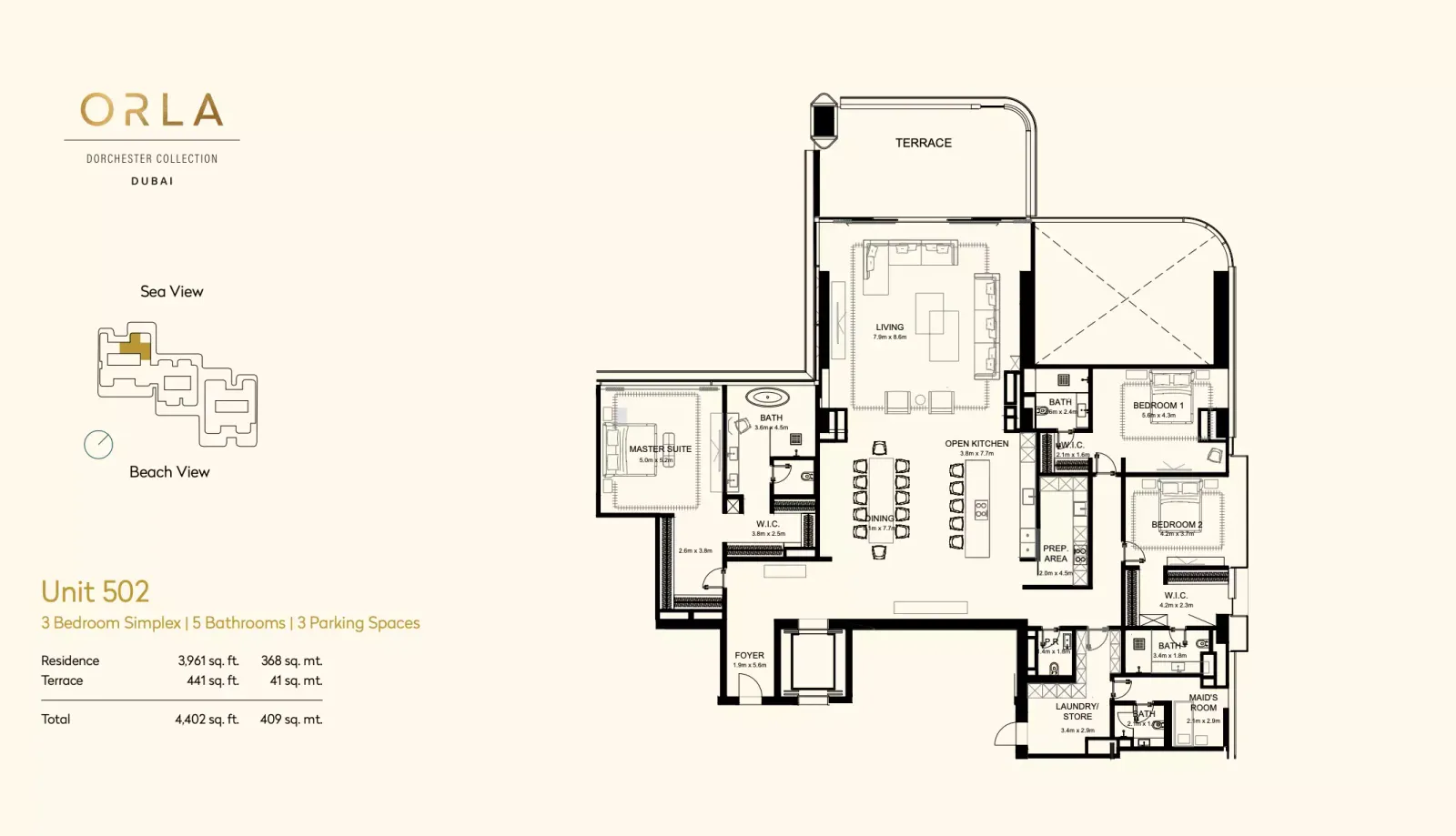 Floor plan for Unit 502