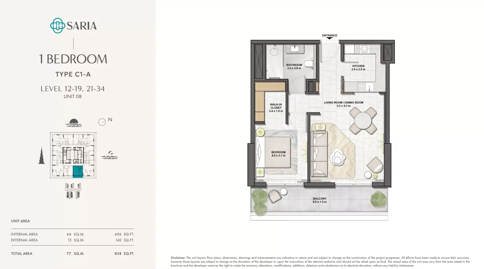Floor plan for Type C1-A