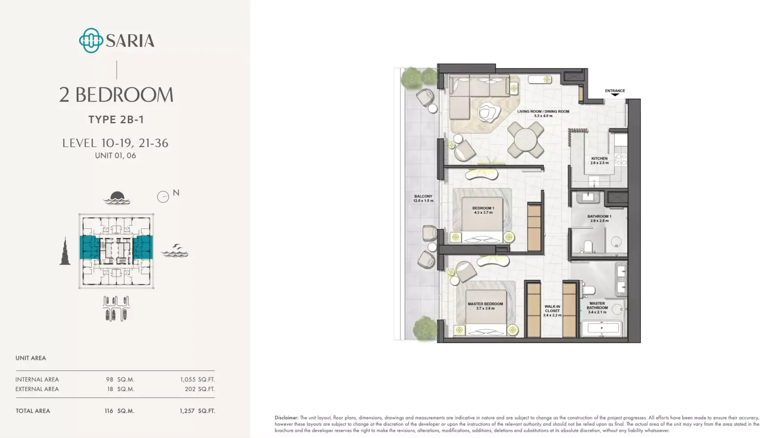 Floor plan for Type 2B-1