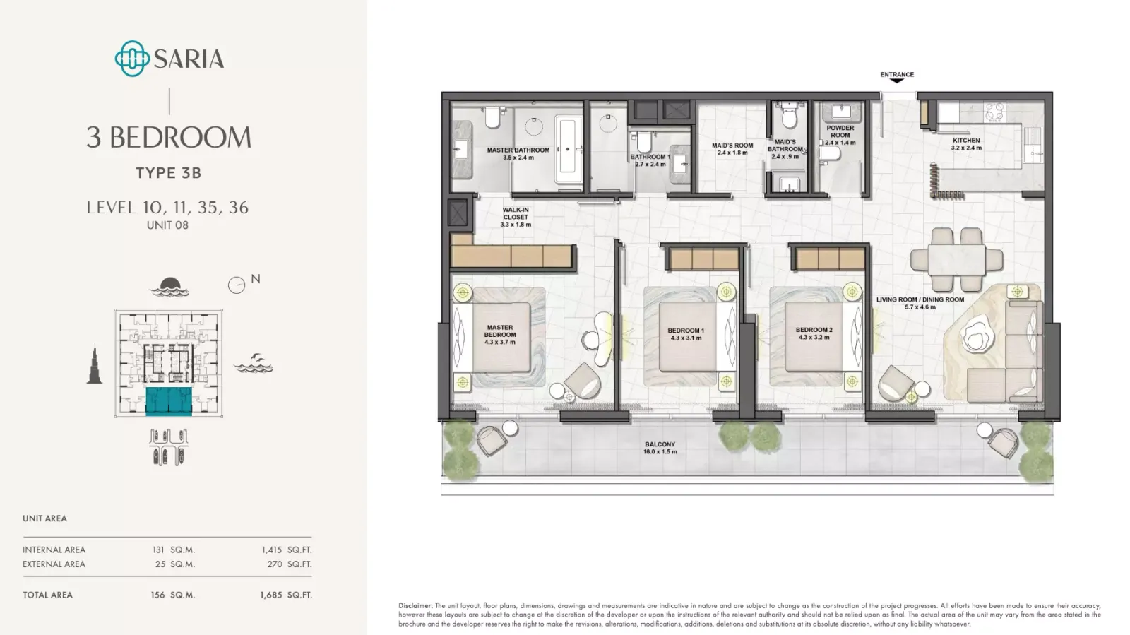 Floor plan for Type 3B
