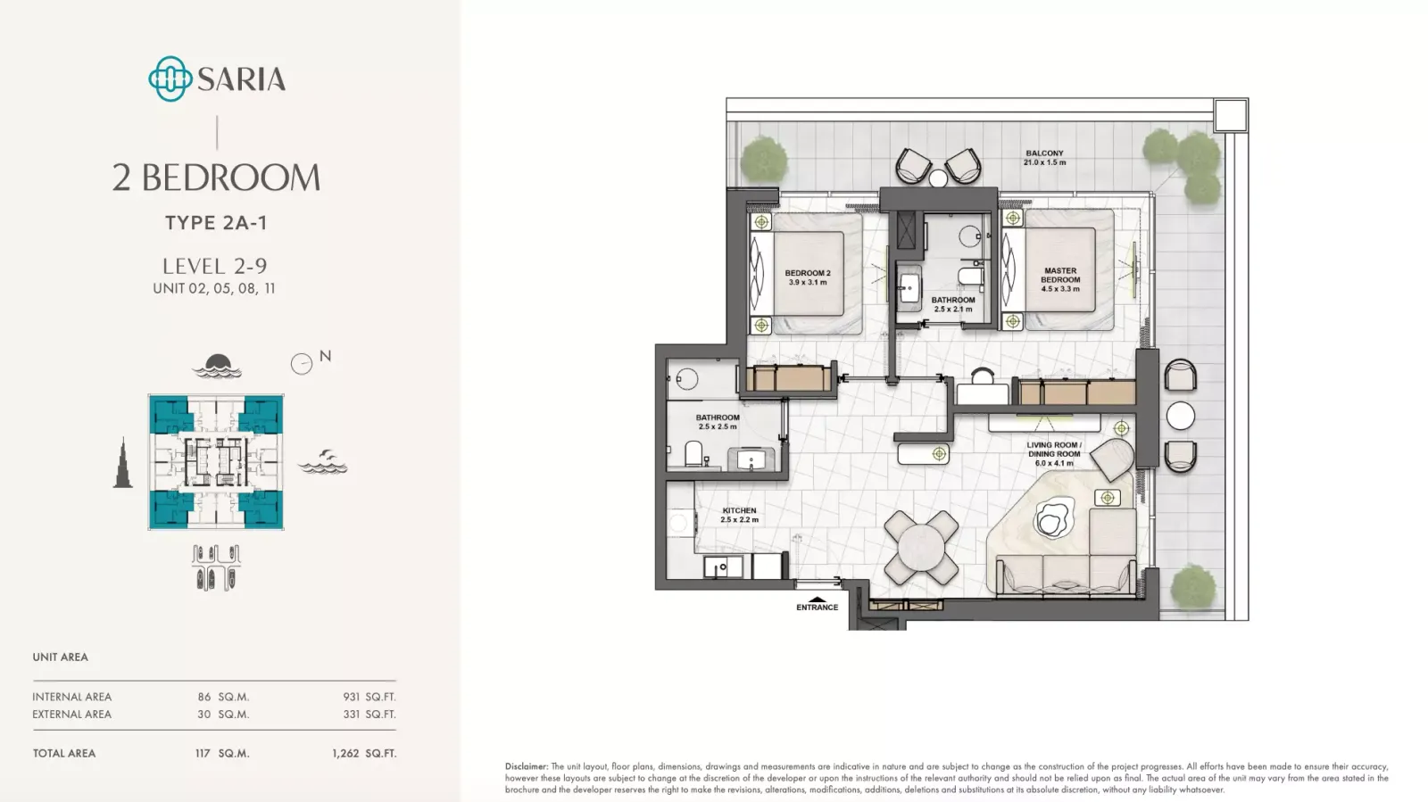 Floor plan for Type 2A-1