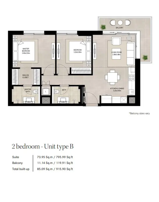 Floor plan for Type B