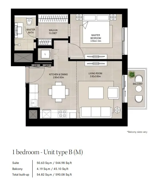 Floor plan for Type B (M)