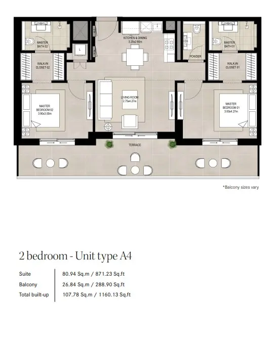 Floor plan for Type A4