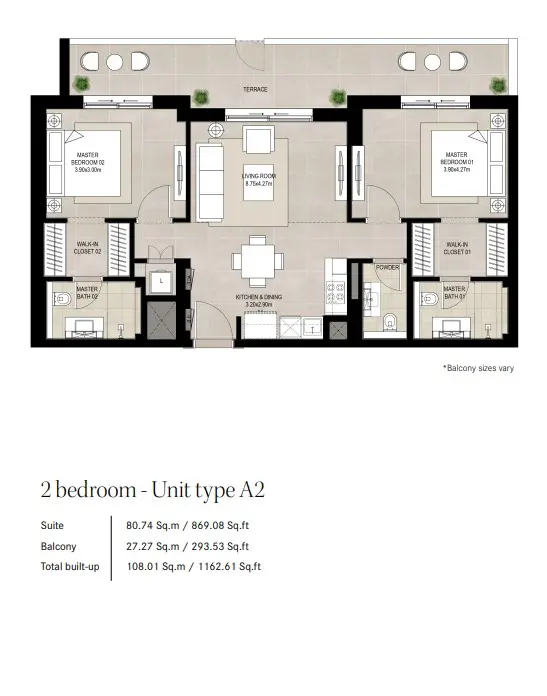 Floor plan for Type A2