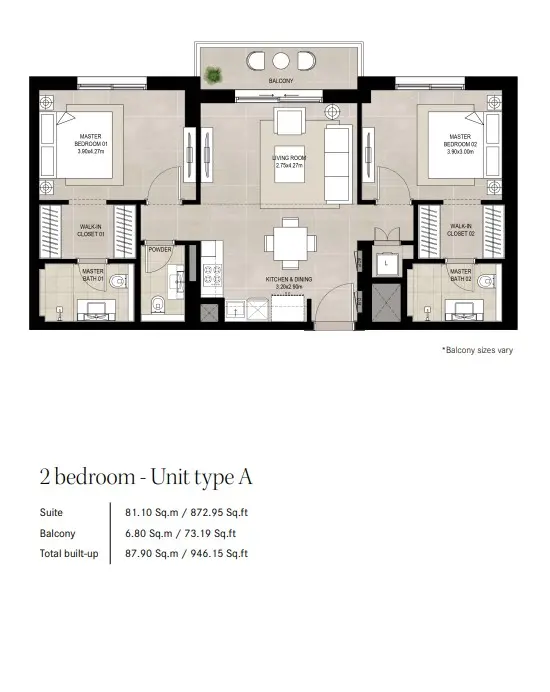 Floor plan for Type A