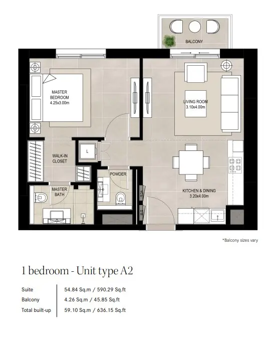 Floor plan for Type A2