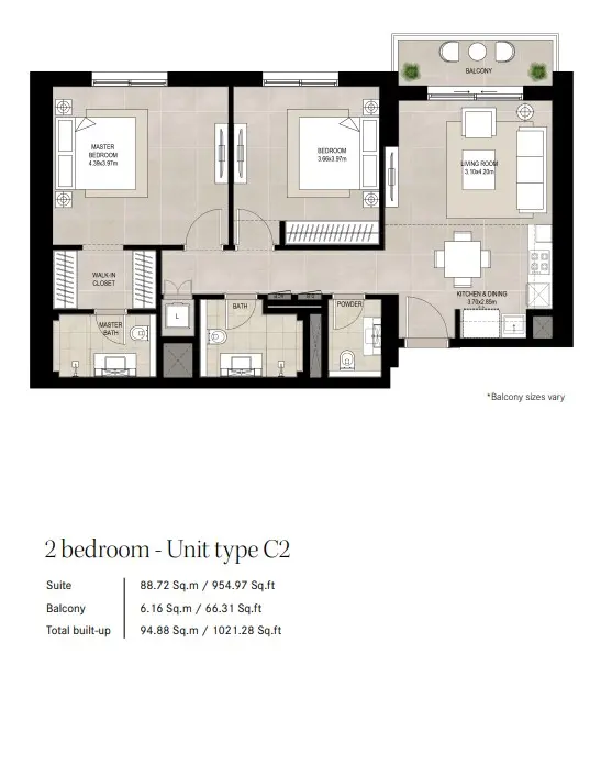 Floor plan for Type C2