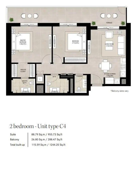 Floor plan for Type C4