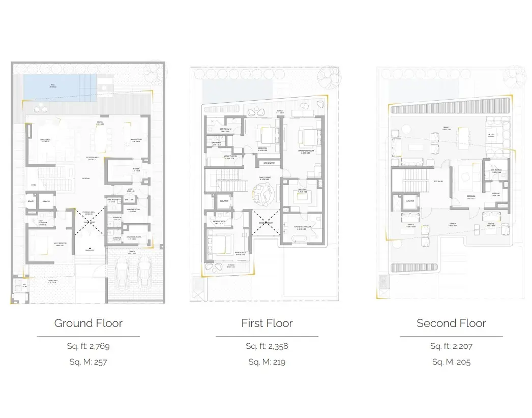 Floor plan for 5 Bedroom Villa