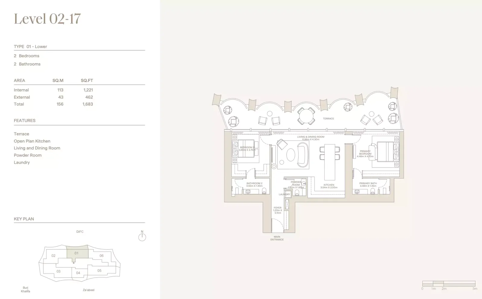 Floor plan for Type 01L