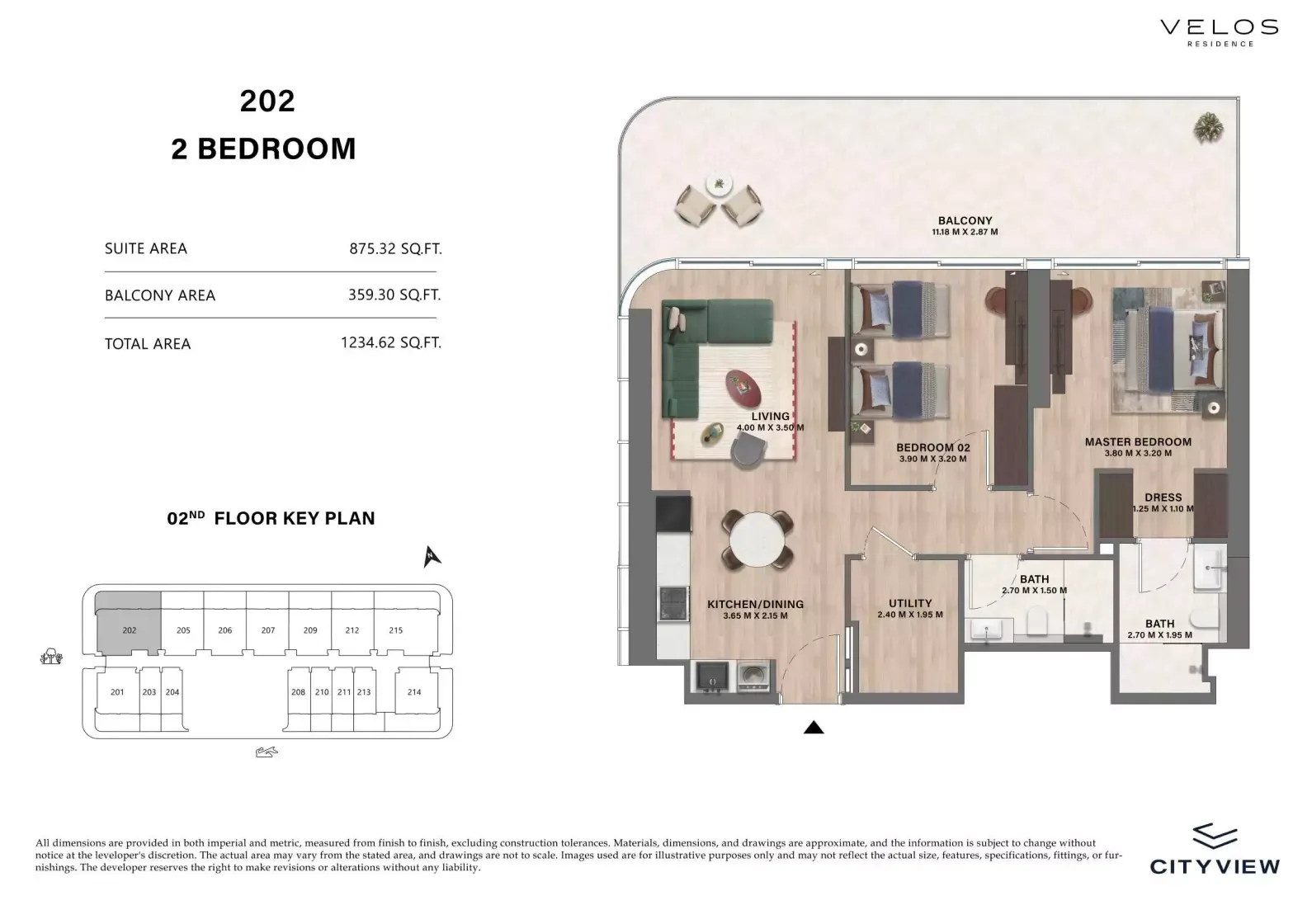 Floor plan for Type 202