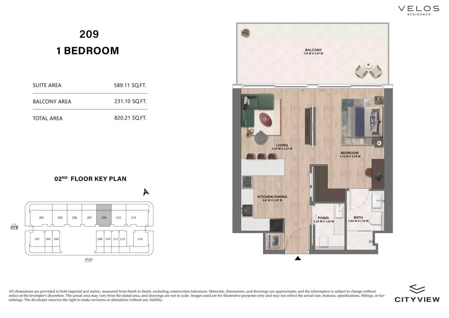 Floor plan for Type 209