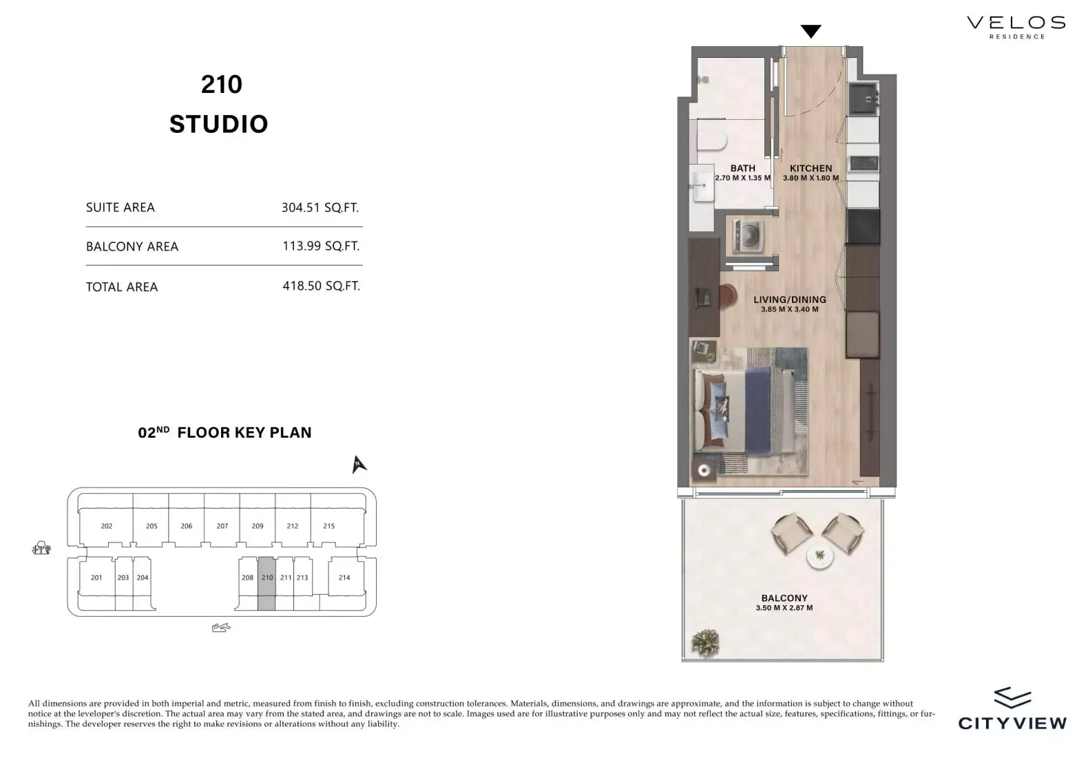 Floor plan for Type 210