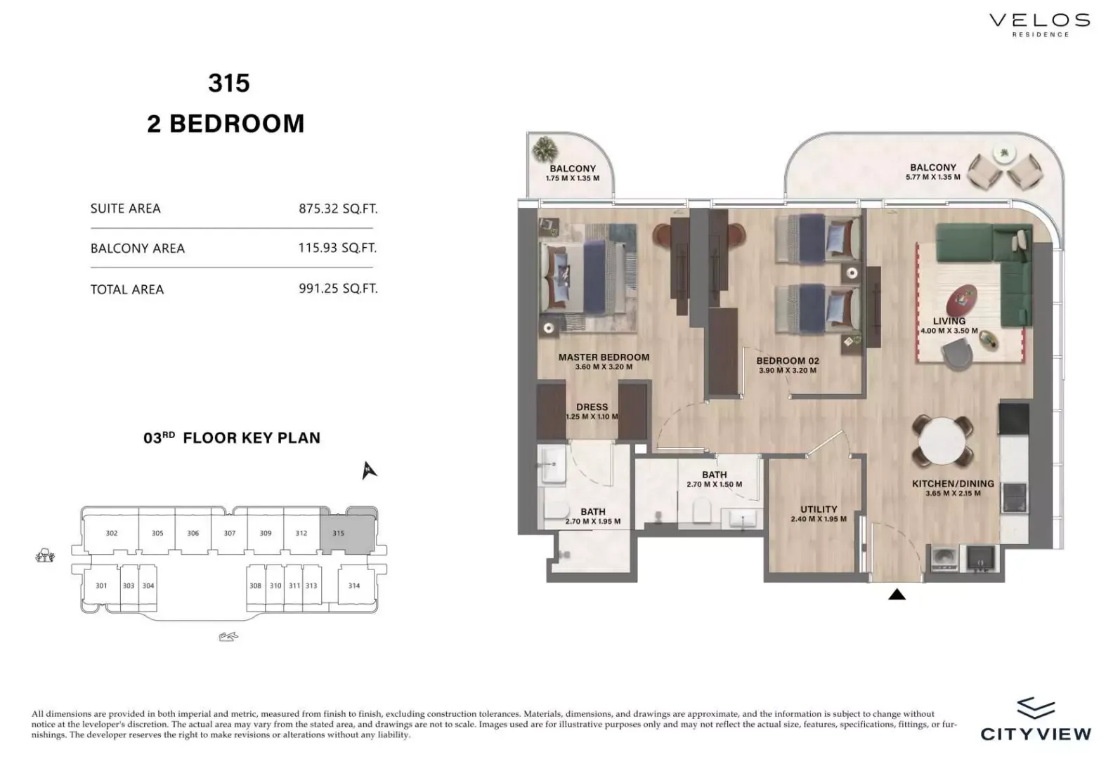 Floor plan for Type 315