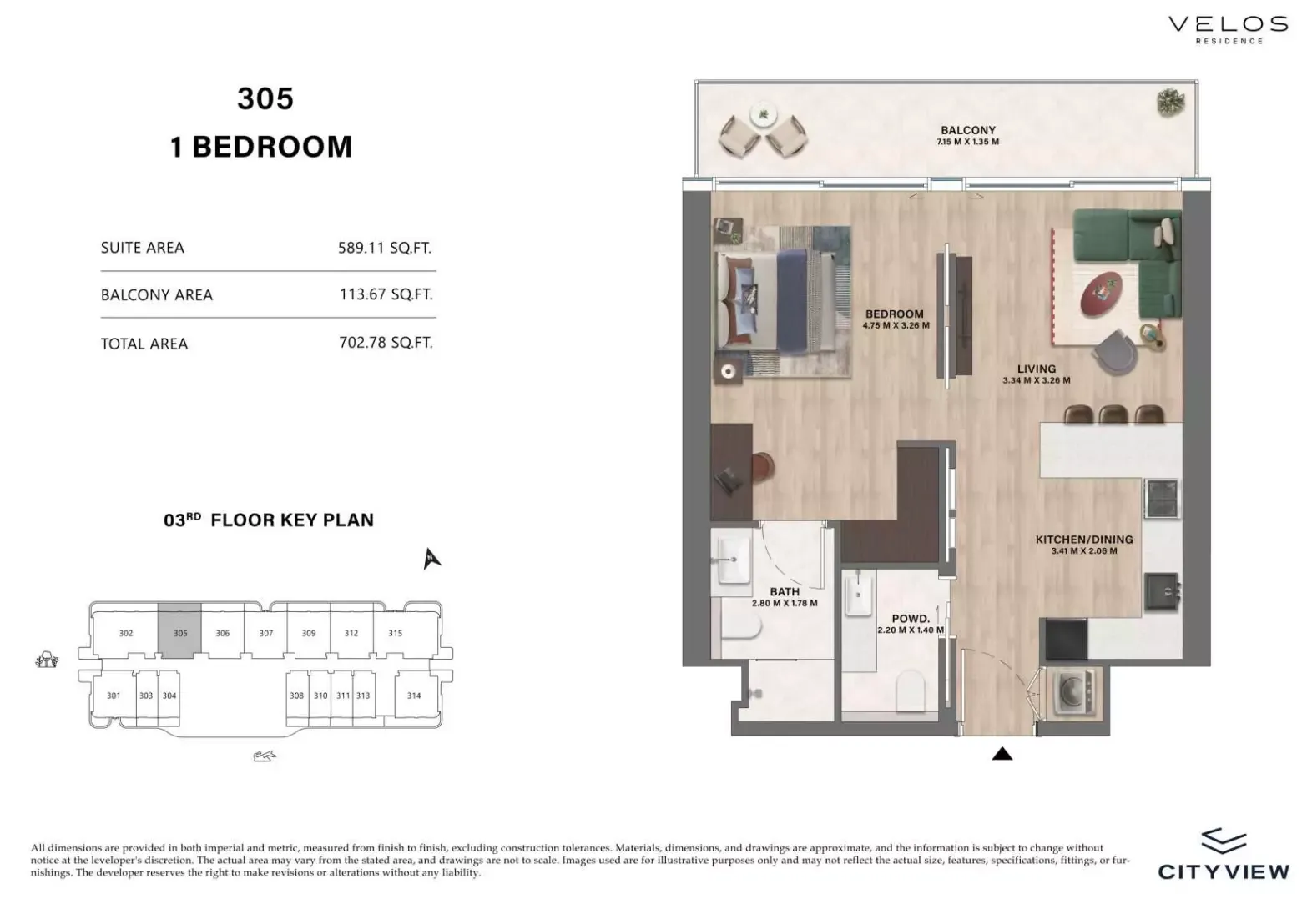 Floor plan for Type 305
