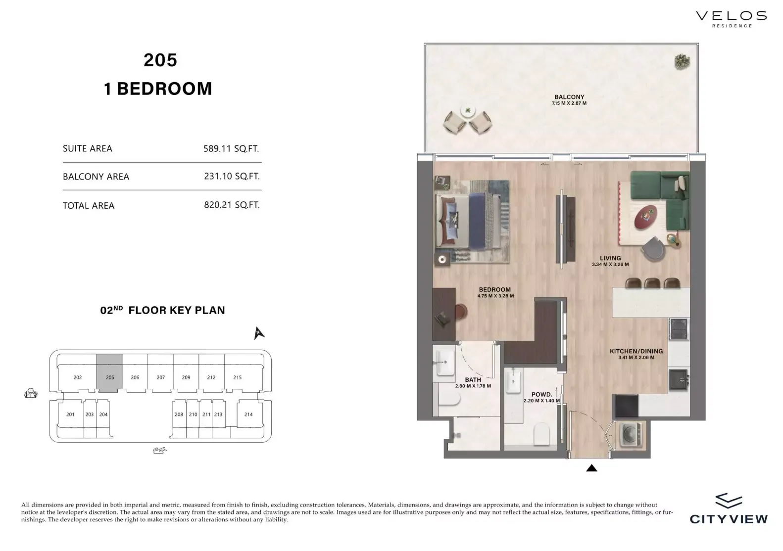 Floor plan for Type 205