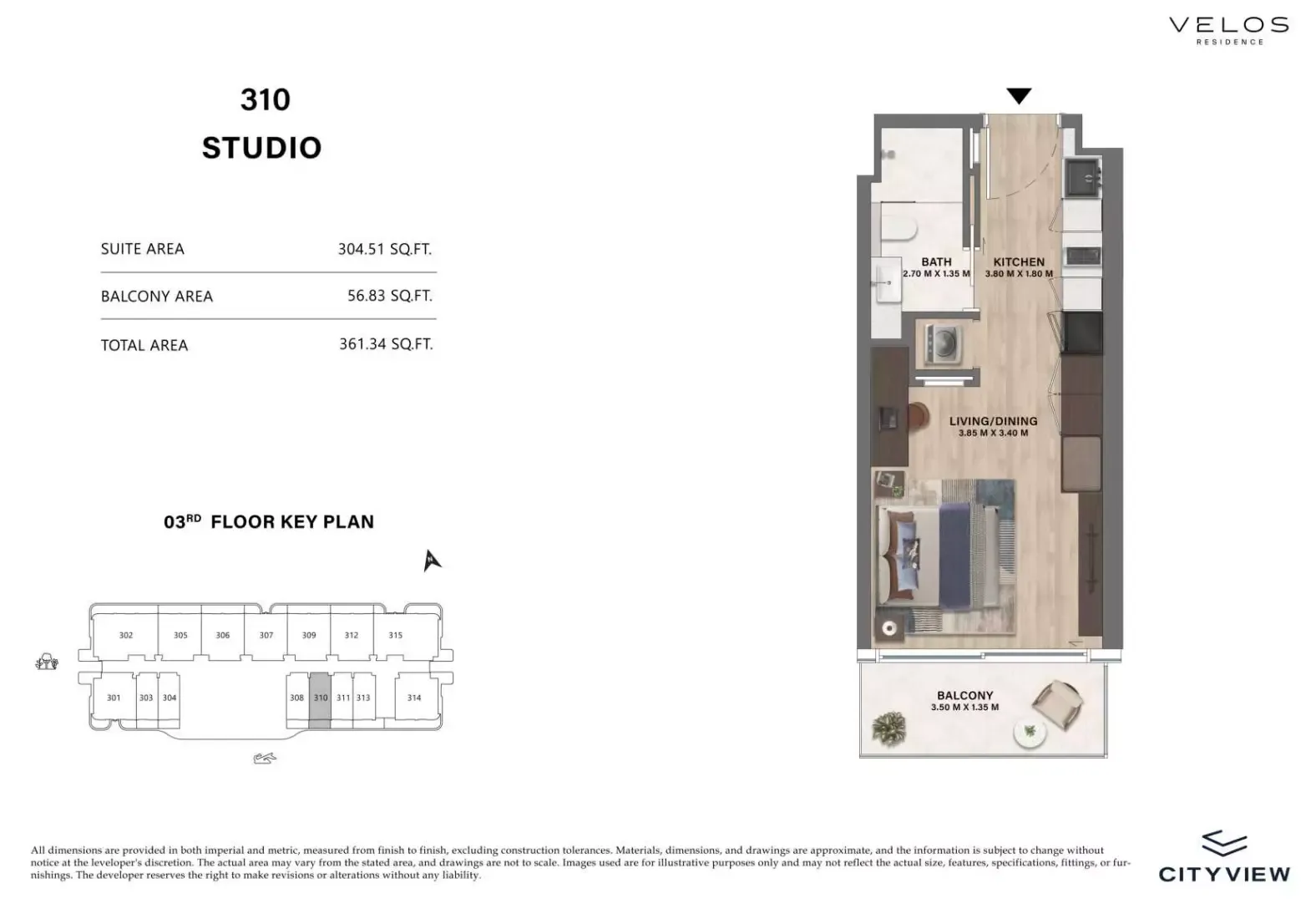 Floor plan for Type 310