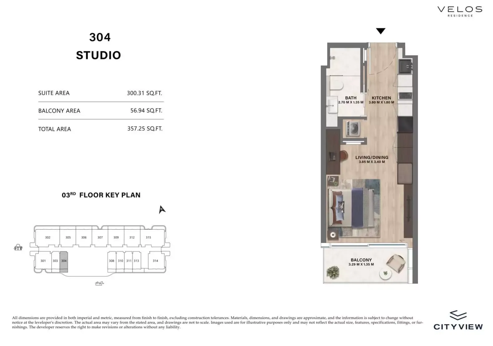 Floor plan for Type 304