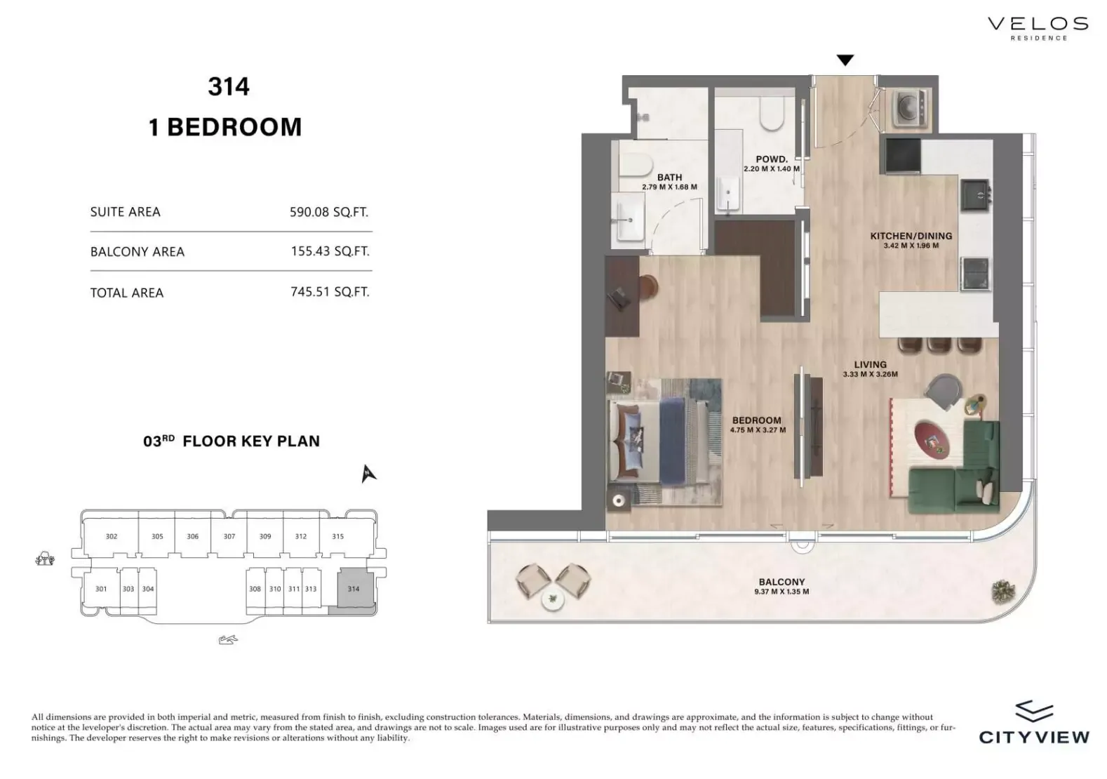 Floor plan for Type 314